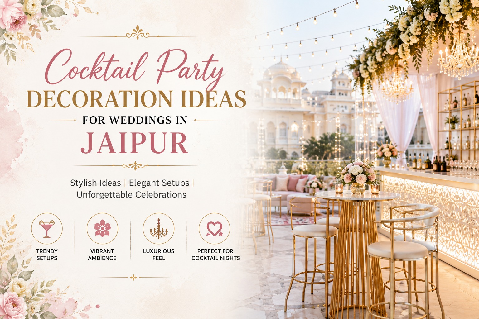 Cocktail Party Decoration Ideas for Weddings in Jaipur
